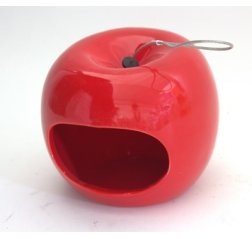 Ceramic bird feeder red smaller-thumbnail