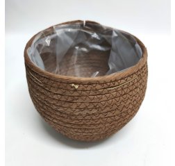 Dark brown basket pot 18.5 ø-thumbnail