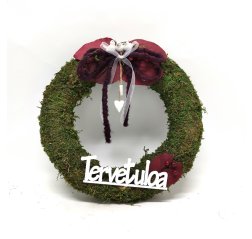 Moss welcome wreath with birds-thumbnail