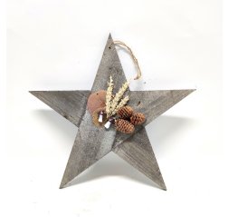 Wooden star wreath with cones-thumbnail