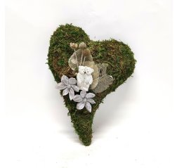 Moss heart wreath with bears and flowers-thumbnail