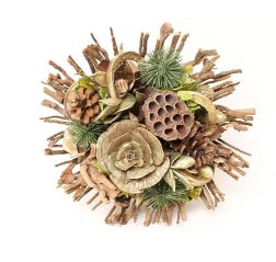 Dried Bouquet large pinecone gold-thumbnail