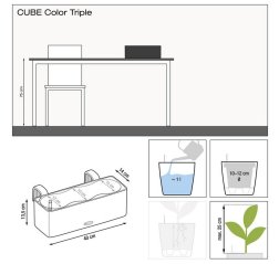 Lechuza Cube Color Triple (balconissima) Planter All-in-one white-thumbnail