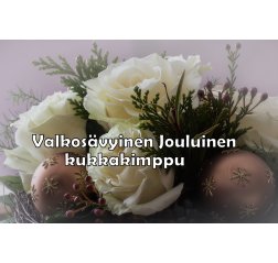 Valkosävyinen jouluinen kukkakimppu-thumbnail