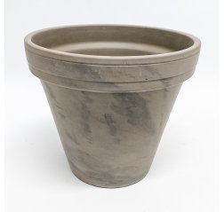Grey clay pot with stripe 15,7 ø-thumbnail
