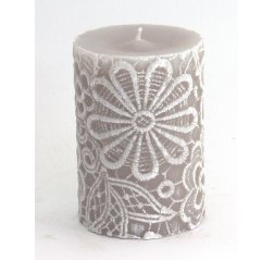 Lace pattern candle 14 cm-thumbnail
