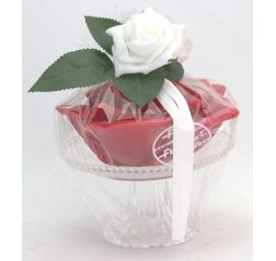 Rose candle on glass stand-thumbnail