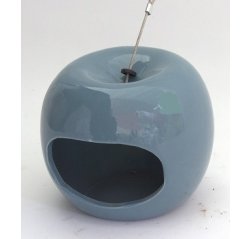 Ceramic bird feeder blue smaller-thumbnail