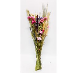 Bunch of dried flowers, pink-shaped-thumbnail