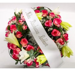 Funeral Wreath with roses 65 cm ø-thumbnail