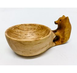 Wooden guksi with bear handle-thumbnail